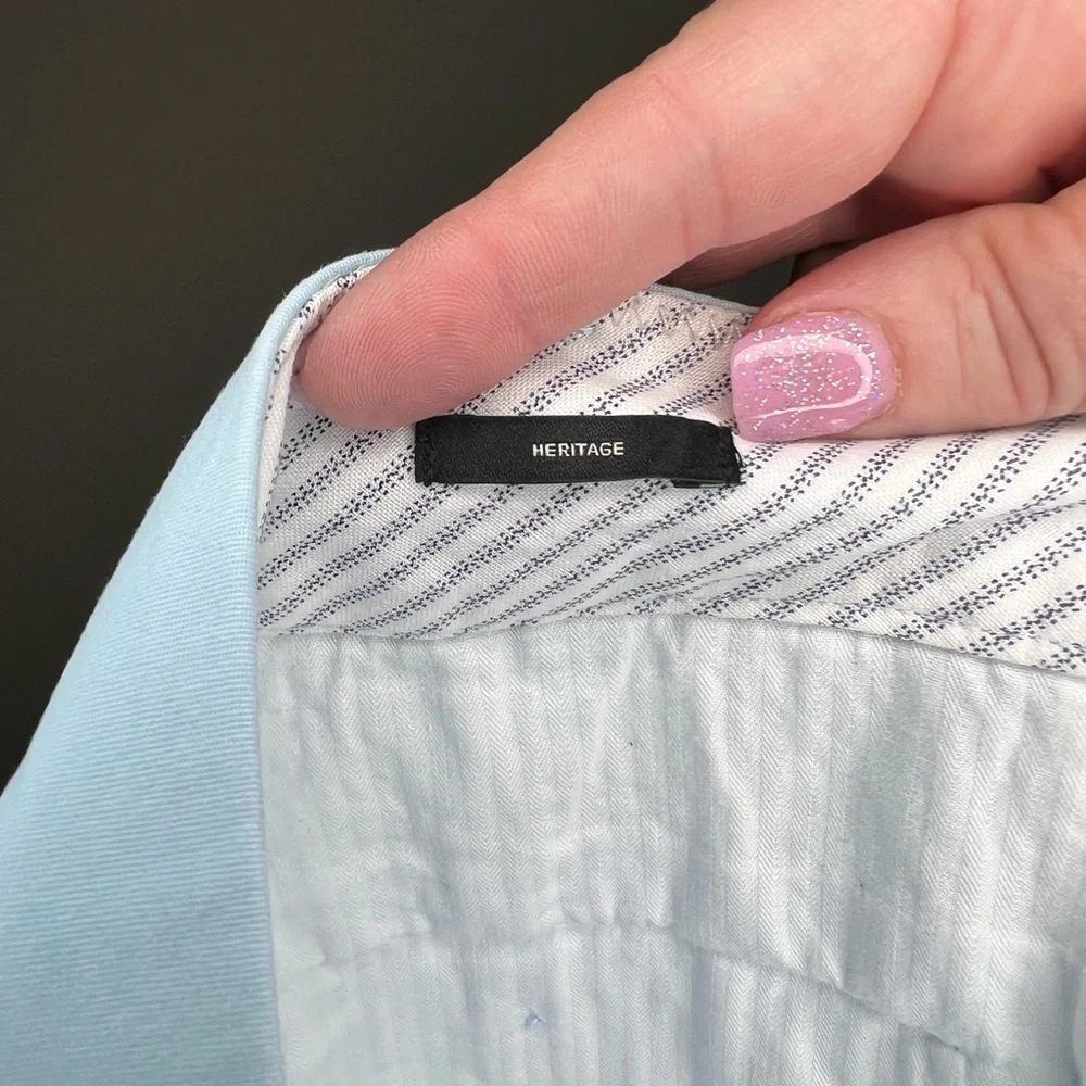 Talbots Heritage Pants Light Blue Size 16W Mid Rise Slit Side Pockets